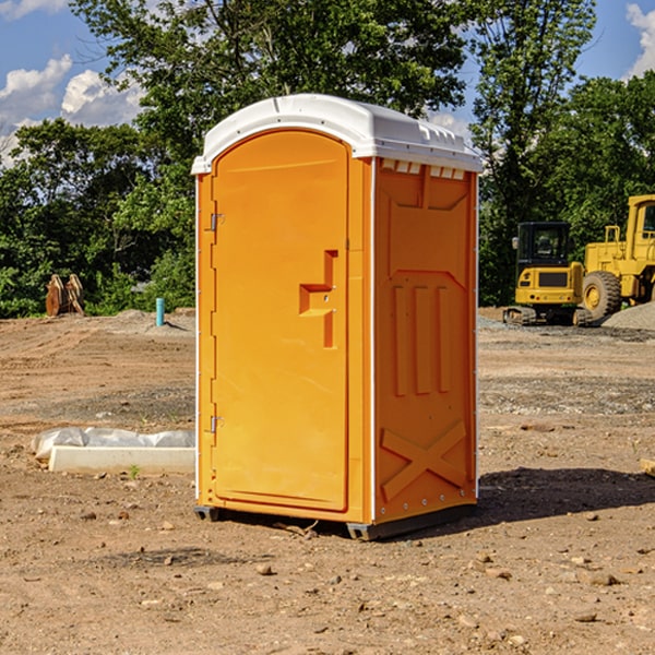 how often are the portable restrooms cleaned and serviced during a rental period in New Creek